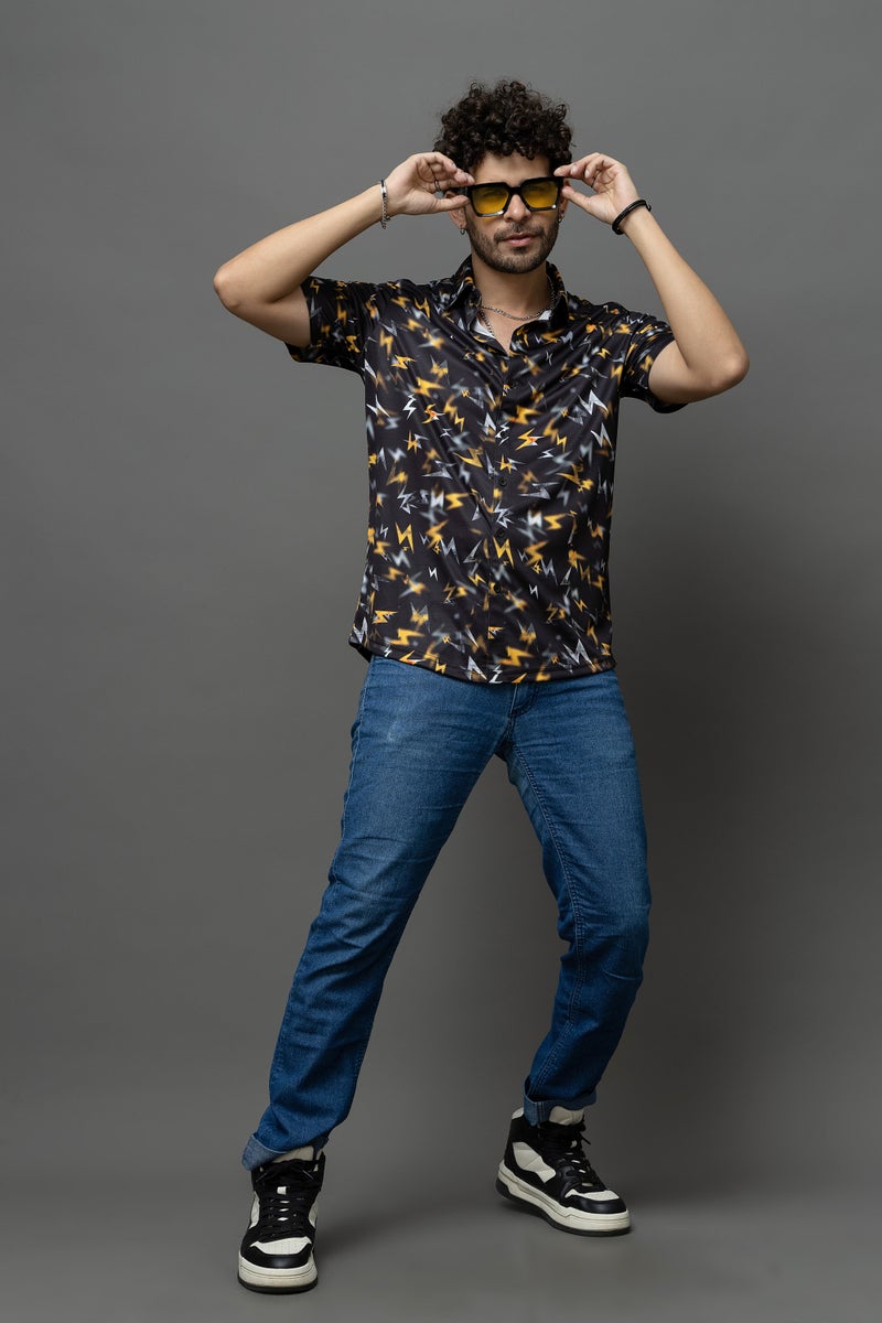 GO DEVIL Printed Black Shirt for Men - Image 4
